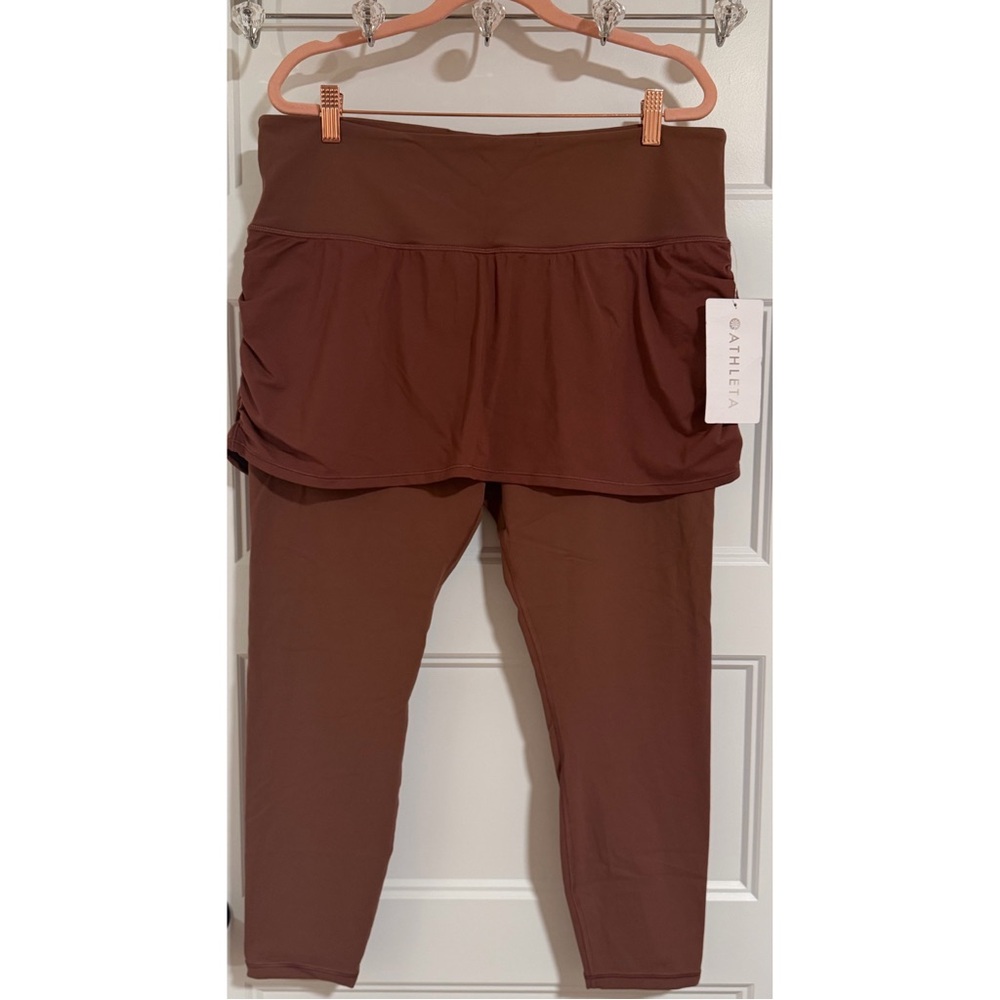 Athleta (Hearth Rose) Brown Skirted Leggings NWT SZ XL - Picture 7 of 16